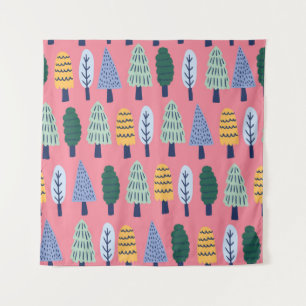 Cute pine trees: kids' pattern. tapestry