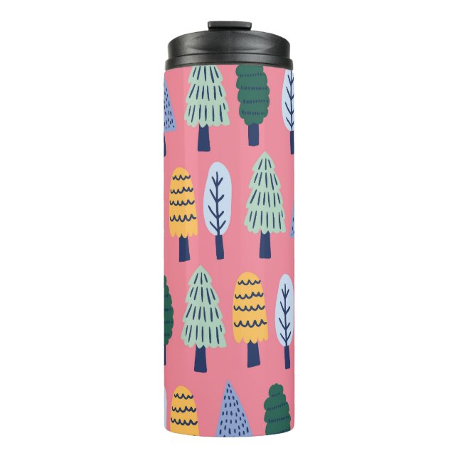 Cute pine trees: kids' pattern. thermal tumbler (Front)