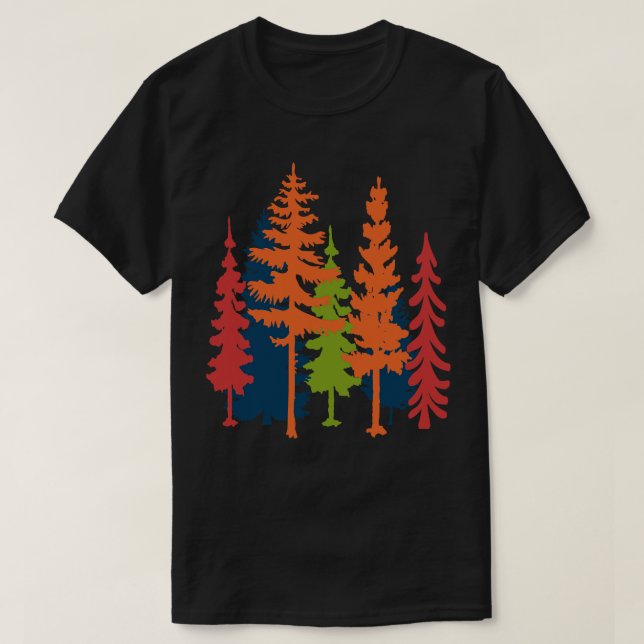 Cute Pine Trees Streetwear T-Shirt (Design Front)