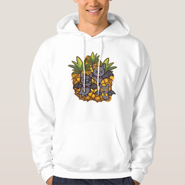 Cute Pineapple Bats Trio Hoodie (Front)