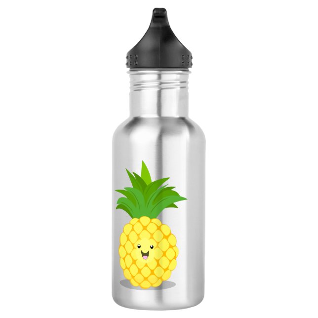 Cute pineapple cartoon illustration 532 ml water bottle (Right)