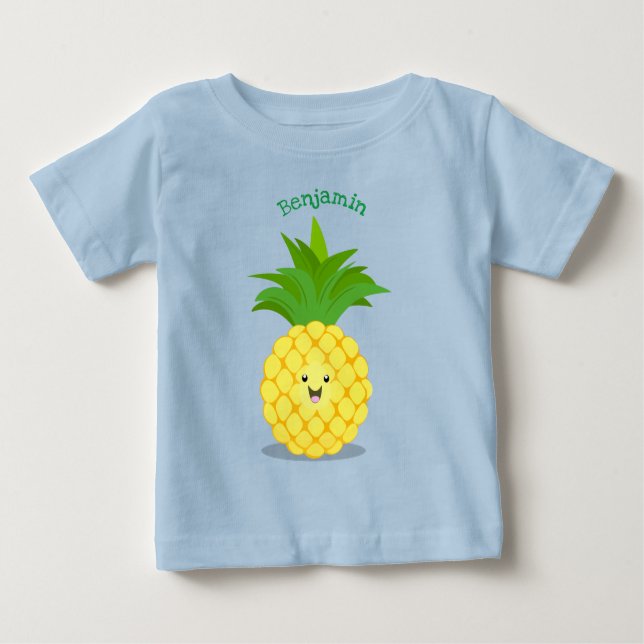 Cute pineapple cartoon illustration baby T-Shirt (Front)