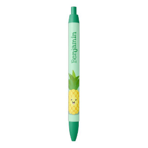Cute pineapple cartoon illustration black ink pen