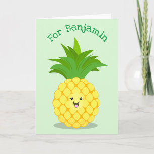 Cute pineapple cartoon illustration card