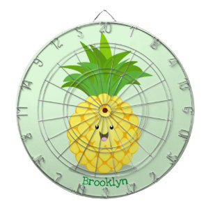 Cute pineapple cartoon illustration dartboard
