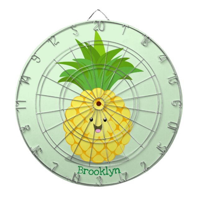 Cute pineapple cartoon illustration dartboard (Front)