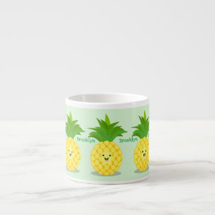 Cute pineapple cartoon illustration espresso cup