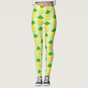 Cute pineapple cartoon illustration leggings