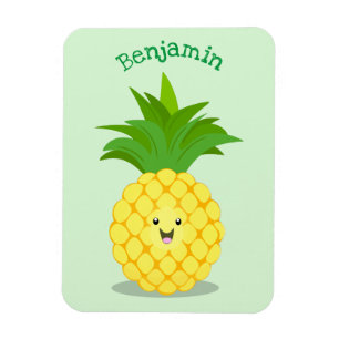 Cute pineapple cartoon illustration magnet