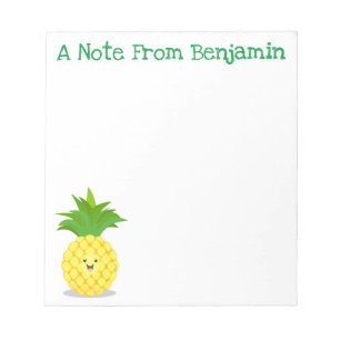 Cute pineapple cartoon illustration notepad