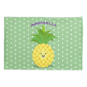 Cute pineapple cartoon illustration pillowcase