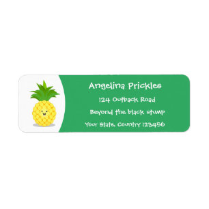 Cute pineapple cartoon illustration return address label