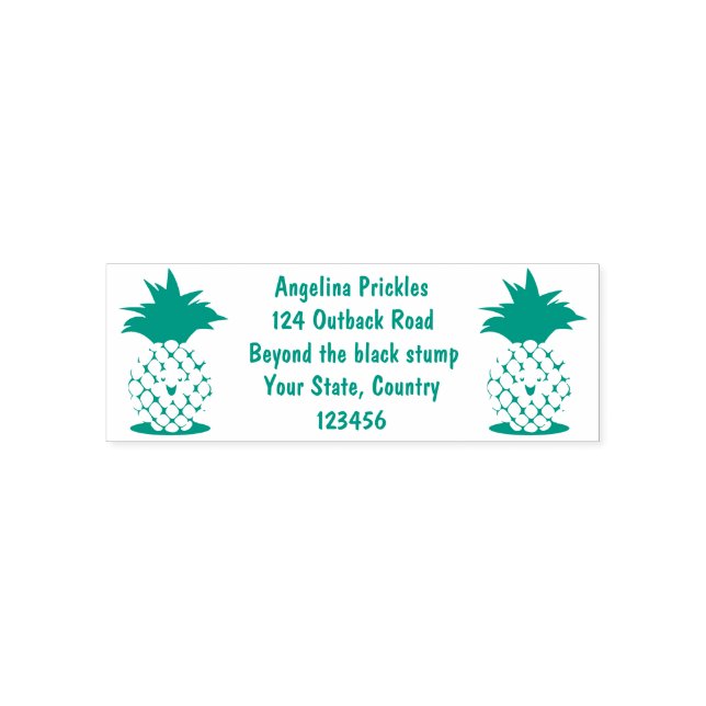 Cute pineapple cartoon illustration self-inking stamp (Design)