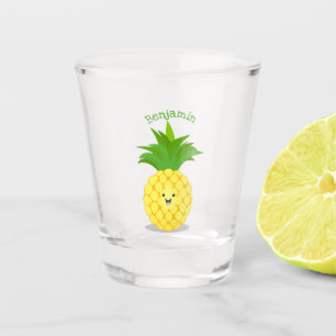 Cute pineapple cartoon illustration  shot glass