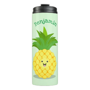Cute pineapple cartoon illustration thermal tumbler