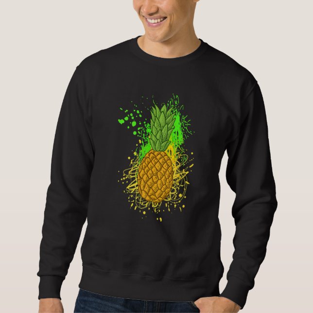 Cute Pineapple Colorful Summer Aloha Beaches Hawai Sweatshirt (Front)