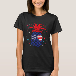 Cute Pineapple Costume USA 4th of July Men Women T-Shirt