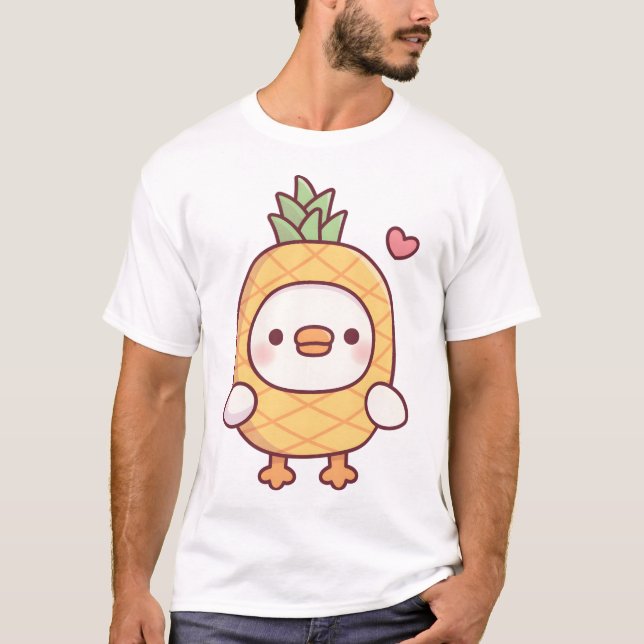 Cute Pineapple Ducky Funny T-Shirt (Front)