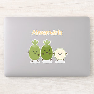 Cute pineapple guava feijoa cartoon illustration