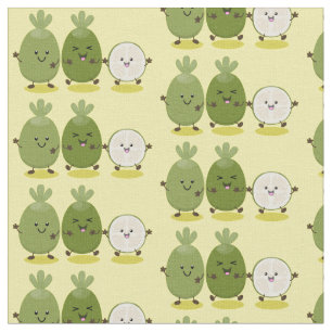 Cute pineapple guava feijoa cartoon illustration fabric