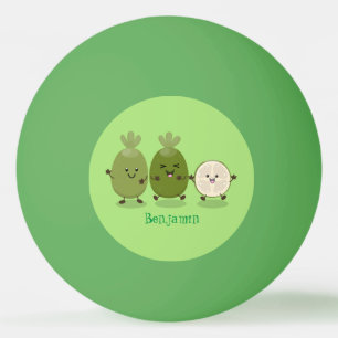 Cute pineapple guava feijoa cartoon illustration ping pong ball