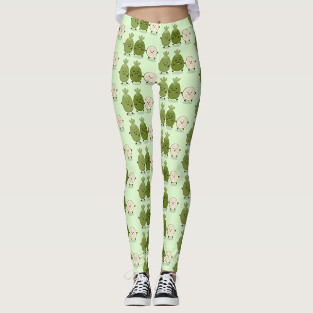 Cute pineapple guava feijoa funny cartoon leggings (Front)