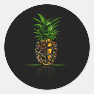 Cute Pineapple Hand Grenade Halloween Costume Mili Classic Round Sticker