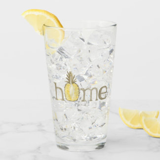 Cute Pineapple Home Watercolor Glass