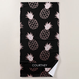 Cute Pineapple Pattern Beach Towel