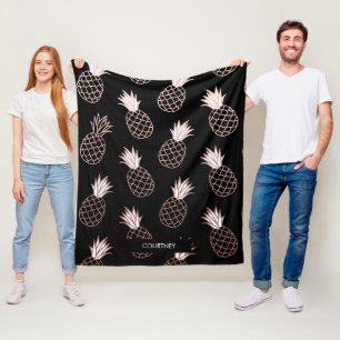 Cute Pineapple Pattern Fleece Blanket