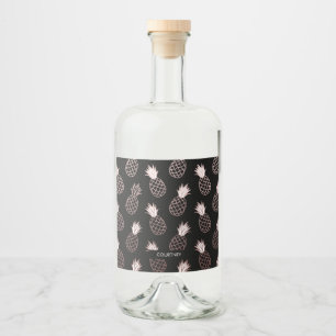 Cute Pineapple Pattern Liquor Bottle Label