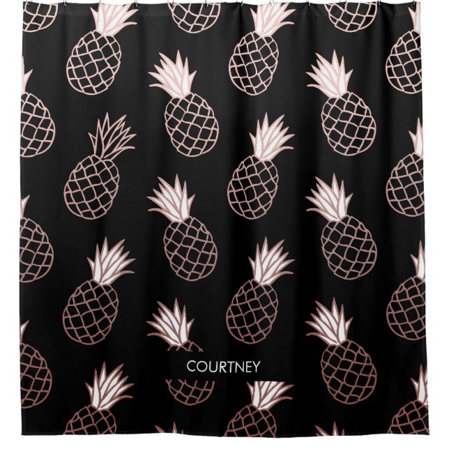 Cute Pineapple Pattern Shower Curtain (Front)