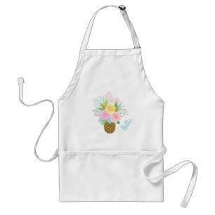 Cute Pineapple Roses Bouquet Pink Yellow Standard Apron