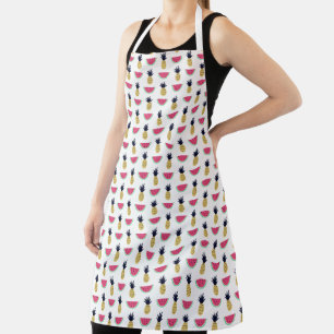 Cute Pineapple & Watermelon Doodle Pattern 2 Apron
