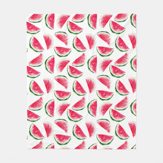 Cute Pineapple & Watermelon Pattern Fleece Blanket (Front)