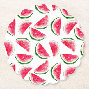 Cute Pineapple & Watermelon Pattern Paper Coaster