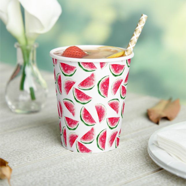 Cute Pineapple & Watermelon Pattern Paper Cups (Insitu)
