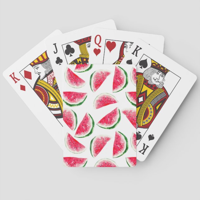 Cute Pineapple & Watermelon Pattern Playing Cards (Back)