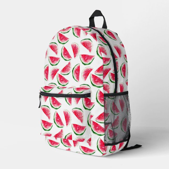 Cute Pineapple & Watermelon Pattern Printed Backpack (Back Corner Right)