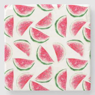 Cute Pineapple & Watermelon Pattern Stone Coaster