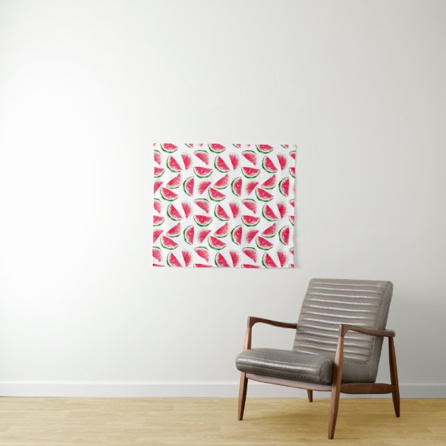 Cute Pineapple & Watermelon Pattern Tapestry (In Situ (Horizontal))