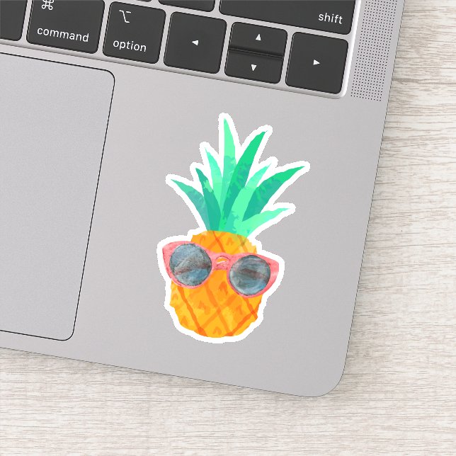 Cute Pineapple Wearing Sunglasses (Detail)