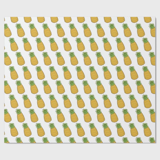 Cute Pineapple Wrapping Paper (Flat)