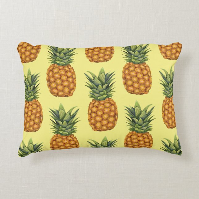 Cute pineapples abstract illustration pattern decorative cushion (Front)