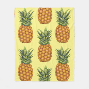 Cute pineapples abstract illustration pattern fleece blanket