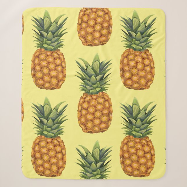 Cute pineapples abstract illustration pattern sherpa blanket (Front)