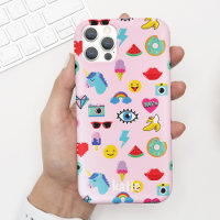 Cute Pink 80's Icons Emojis Pattern 