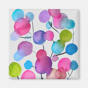 Cute pink abstract art tree magnet