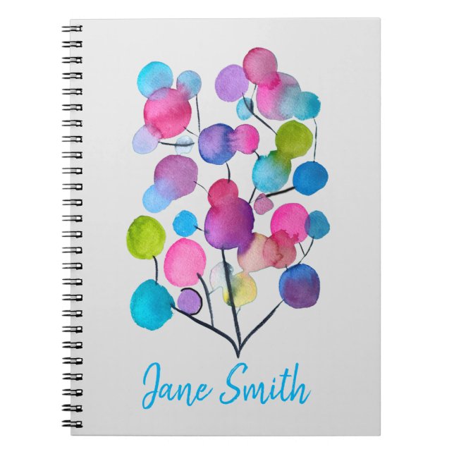 Cute pink abstract art tree notebook (Front)