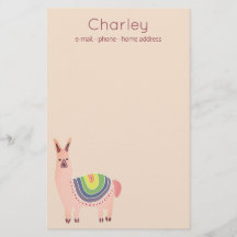 Cute pink alpaca drawing with multi colour blanket